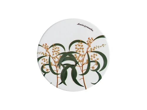 Royal Botanic Gardens Ceramic Round Coaster 9.5cm Wattle 1 Royal Botanic Gardens Ceramic Round Coaster 9.5cm Wattle