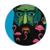 Mulga The Artist Ceramic Round Coaster 10.5m Flamingo Man