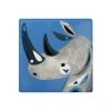 Pete Cromer Wildlife Ceramic Square Coaster 9.5cm Rhino