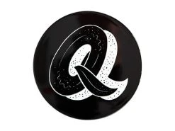 The Letterettes Ceramic Round Coaster 10.5cm Q Gift Boxed""
