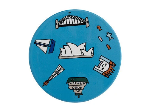 Megan McKean Cities Ceramic Round Coaster 10.5cm Sydney 2 Megan McKean Cities Ceramic Round Coaster 10.5cm Sydney - Image 2