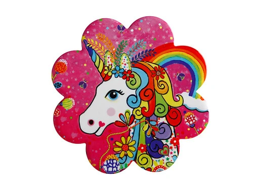 Donna Sharam Rainbow Jungle Ceramic Flower Coaster 10cm Rainbow Unicorn 1 Donna Sharam Rainbow Jungle Ceramic Flower Coaster 10cm Rainbow Unicorn