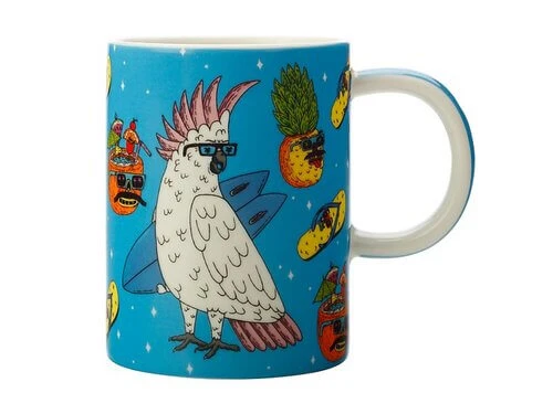 Mulga The Artist Mug 450ML Cockatoo 1 Mulga The Artist Mug 450ML Cockatoo