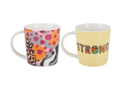 Kasey Rainbow Be Fierce Mug Set Of 2 380ML Strong Gift Boxed -Maxwell & Williams store dx1284 side