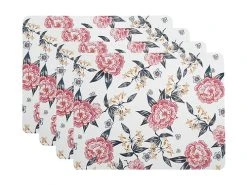 Peony Cork Back Placemat 34x26.5cm Set Of 4 Gift Boxed