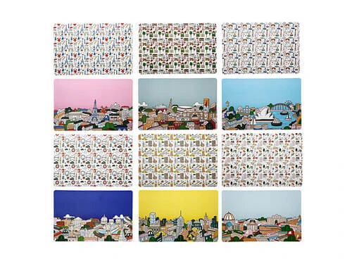 Megan McKean Cities Reversible Placemat 6pc Gift Pack 2 Megan McKean Cities Reversible Placemat 6pc Gift Pack - Image 2