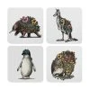 Marini Ferlazzo Australian Families Cork Back Coaster 10.5cm Set Of 4 Gift Boxed