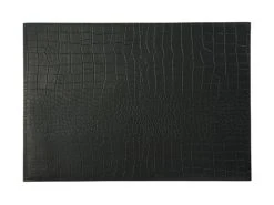 Table Accents Leather Look Alligator Placemat 43x30cm Black