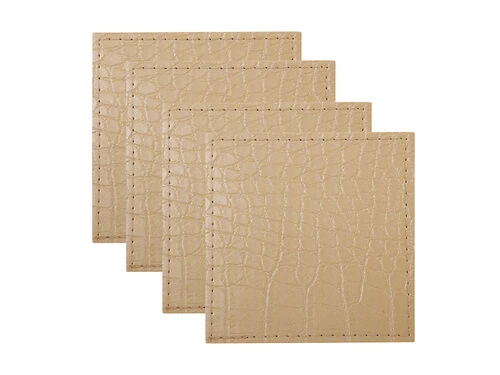 Table Accents Leather Look Alligator Coaster 10x10cm Set Of 4 Tan 1 Table Accents Leather Look Alligator Coaster 10x10cm Set Of 4 Tan