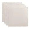 Table Accents Leather Look Cowhide Coaster 10x10cm Set Of 4 Ivory