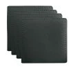 Table Accents Leather Look Cowhide Coaster 10x10cm Set Of 4 Charcoal