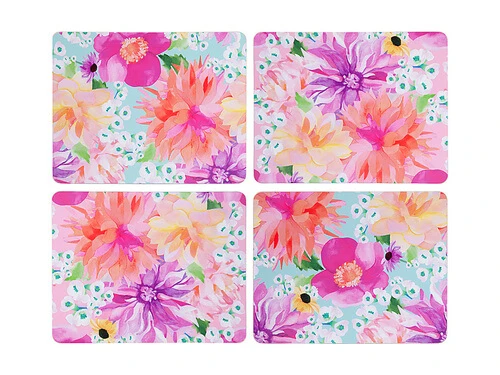 Teas & C's Dahlia Daze Cork Back Placemat Set Of 4 34x26.5cm Assorted Gift Boxed 1 Teas & C's Dahlia Daze Cork Back Placemat Set Of 4 34x26.5cm Assorted Gift Boxed