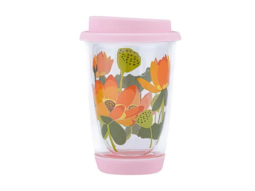 Royal Botanic Gardens Victoria Lotus Double Wall Glass Mug 380ML Pink Gift Boxed 1 Royal Botanic Gardens Victoria Lotus Double Wall Glass Mug 380ML Pink Gift Boxed