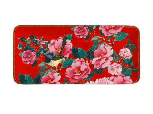 Teas & C's Silk Road Rectangle Platter 33x15.5cm Cherry Red Gift Boxed 1 Teas & C's Silk Road Rectangle Platter 33x15.5cm Cherry Red Gift Boxed