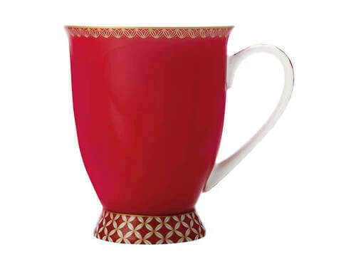 Teas & C's Classic Footed Mug 300ML Cherry Red Gift Boxed 2 Teas & C's Classic Footed Mug 300ML Cherry Red Gift Boxed - Image 2