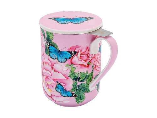 Gabby Malpas Posey Mug With Infuser 340ML Cabbage Roses Gift Boxed 2 Gabby Malpas Posey Mug With Infuser 340ML Cabbage Roses Gift Boxed - Image 2