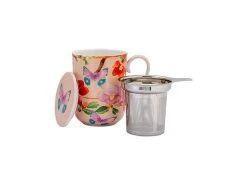 Gabby Malpas Posey Mug With Infuser 340ML Japonica Joy Gift Boxed