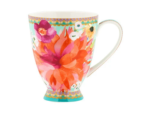 Teas & C's Dahlia Daze Footed Mug 300ML Sky Gift Boxed 1 Teas & C's Dahlia Daze Footed Mug 300ML Sky Gift Boxed