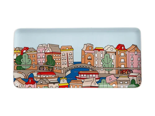 Megan McKean Cities Rectangle Plate 25x12cm Amsterdam Gift Boxed 1 Megan McKean Cities Rectangle Plate 25x12cm Amsterdam Gift Boxed