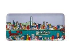 Megan McKean Cities Rectangle Plate 25x12cm Hong Kong Gift Boxed