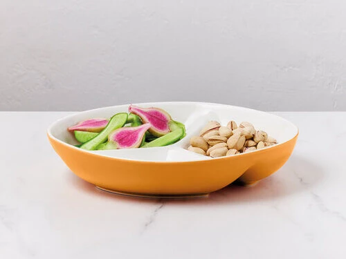 Mezze Divided Platter 23cm Ochre Gift Boxed 2 Mezze Divided Platter 23cm Ochre Gift Boxed - Image 2