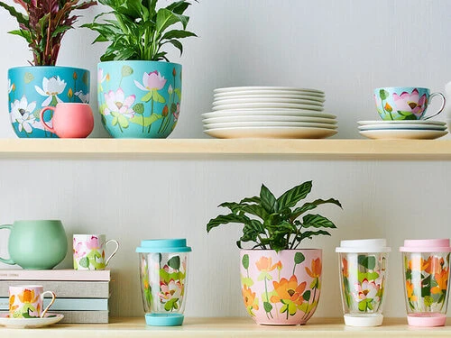 Royal Botanic Gardens Victoria Lotus Double Wall Glass Mug 380ML Aqua Gift Boxed 3 Royal Botanic Gardens Victoria Lotus Double Wall Glass Mug 380ML Aqua Gift Boxed - Image 3