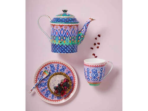 Teas & C's Zanzibar Coupe Plate 19.5cm Ikat Gift Boxed 2 Teas & C's Zanzibar Coupe Plate 19.5cm Ikat Gift Boxed - Image 2