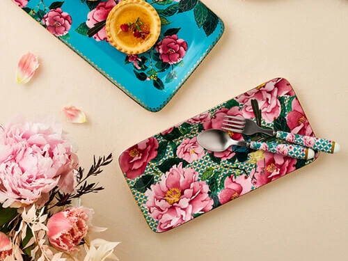 Teas & C's Silk Road Rectangle Platter 25x12cm Aqua Gift Boxed 2 Teas & C's Silk Road Rectangle Platter 25x12cm Aqua Gift Boxed - Image 2